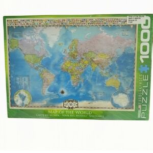 Map of the World  1000 Piece Puzzle Eurographics New